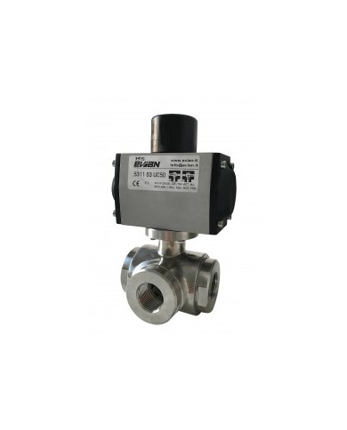 5310 - 3 Vie L / T Filetto 1/4"- 4" - Acciaio Inox Lucidate