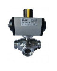 5340 - 3 Vie L / T DIN 11850 DN 10 - 100 - Acciaio Inox Lucidate