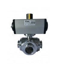 5350 - 3 Vie L / T CLAMP BS 1/2" - 4" - Acciaio Inox Lucidate