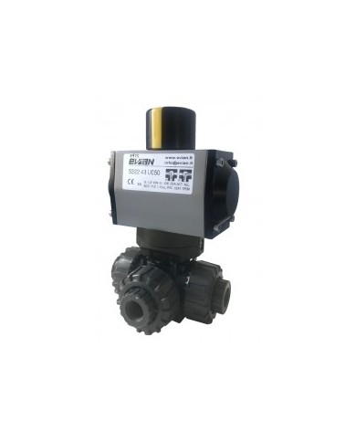 5320 - 3 Vie PVC Filettate o Incollaggio 3/8"-2" - Valvole in PVC